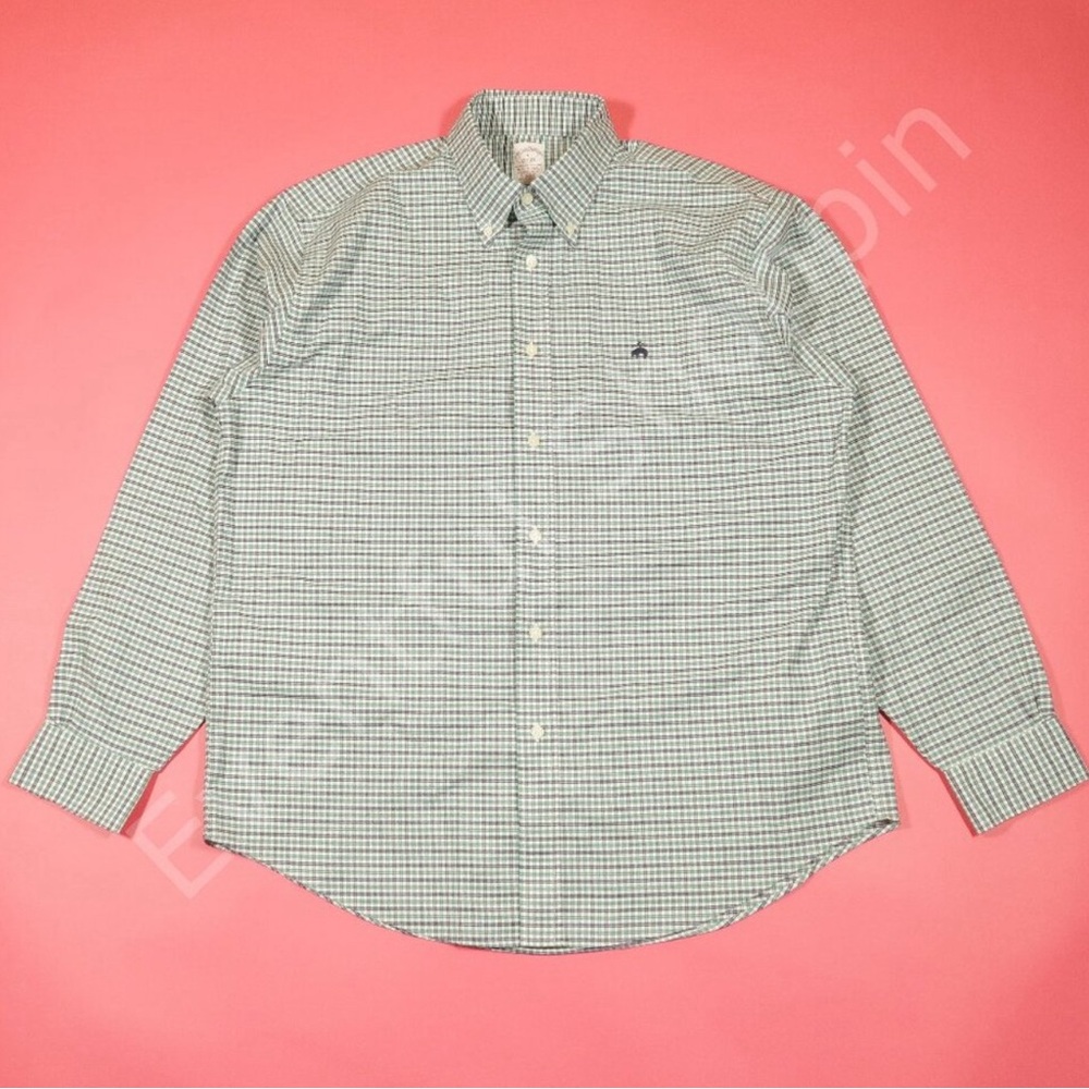 Brooks Brothers Traditional Fit Non Iron Stretch Plaid Sport Shirt Size Large